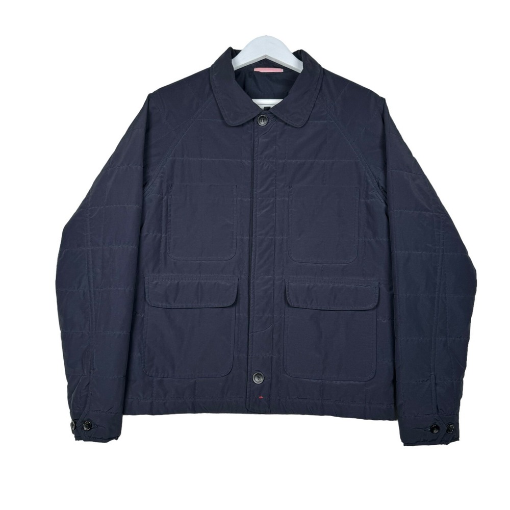 Apolis Global Citizen Men's Quilted Nylon Cotton Navy Blue Jacket - Men's Small